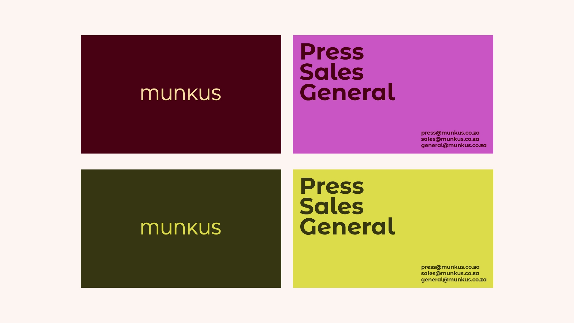 Munkus Business Cards - Colour Options