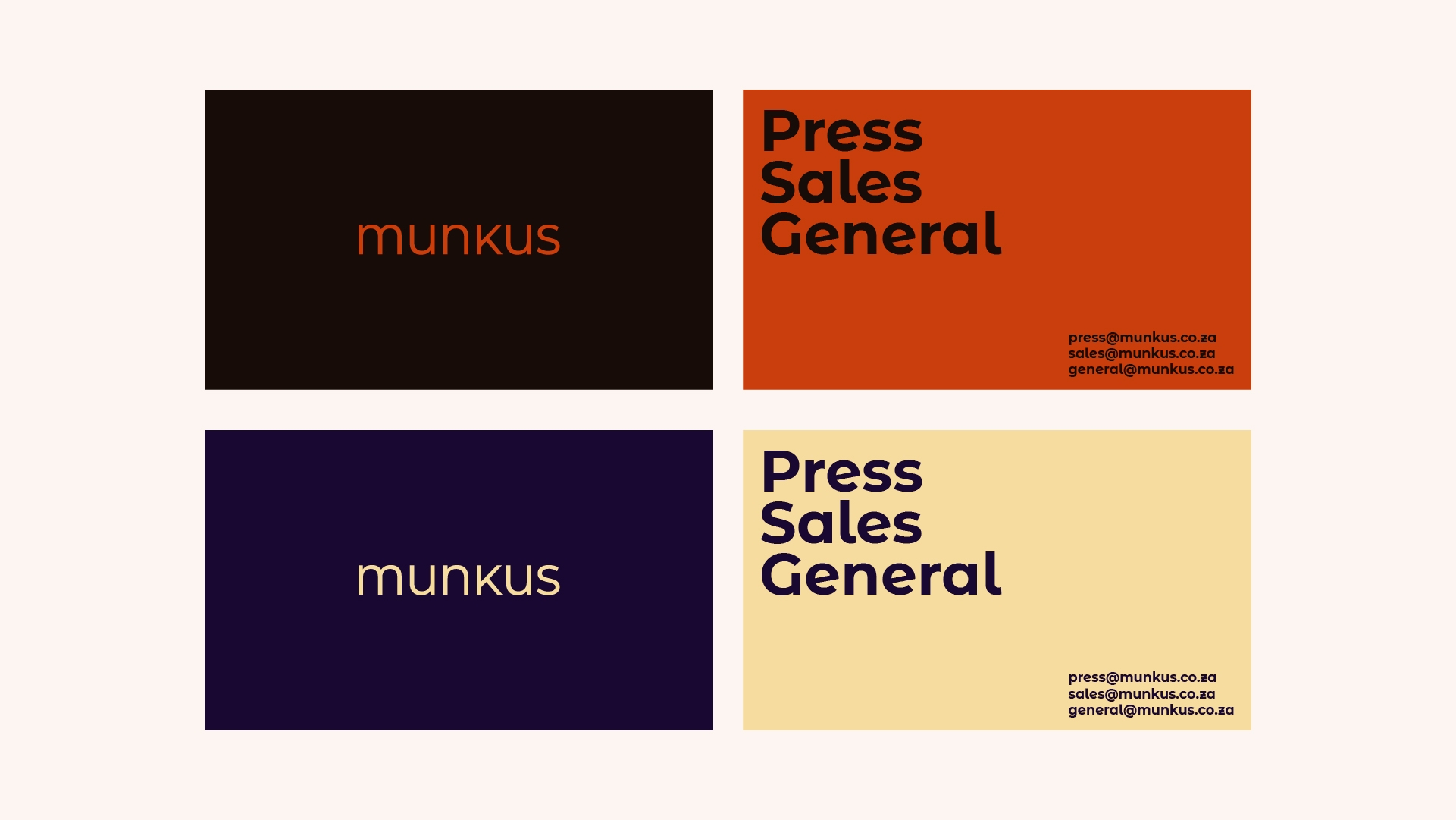 Munkus Business Cards - Colour Options 2